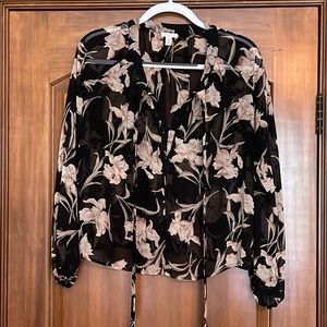 Sheer floral blouse
